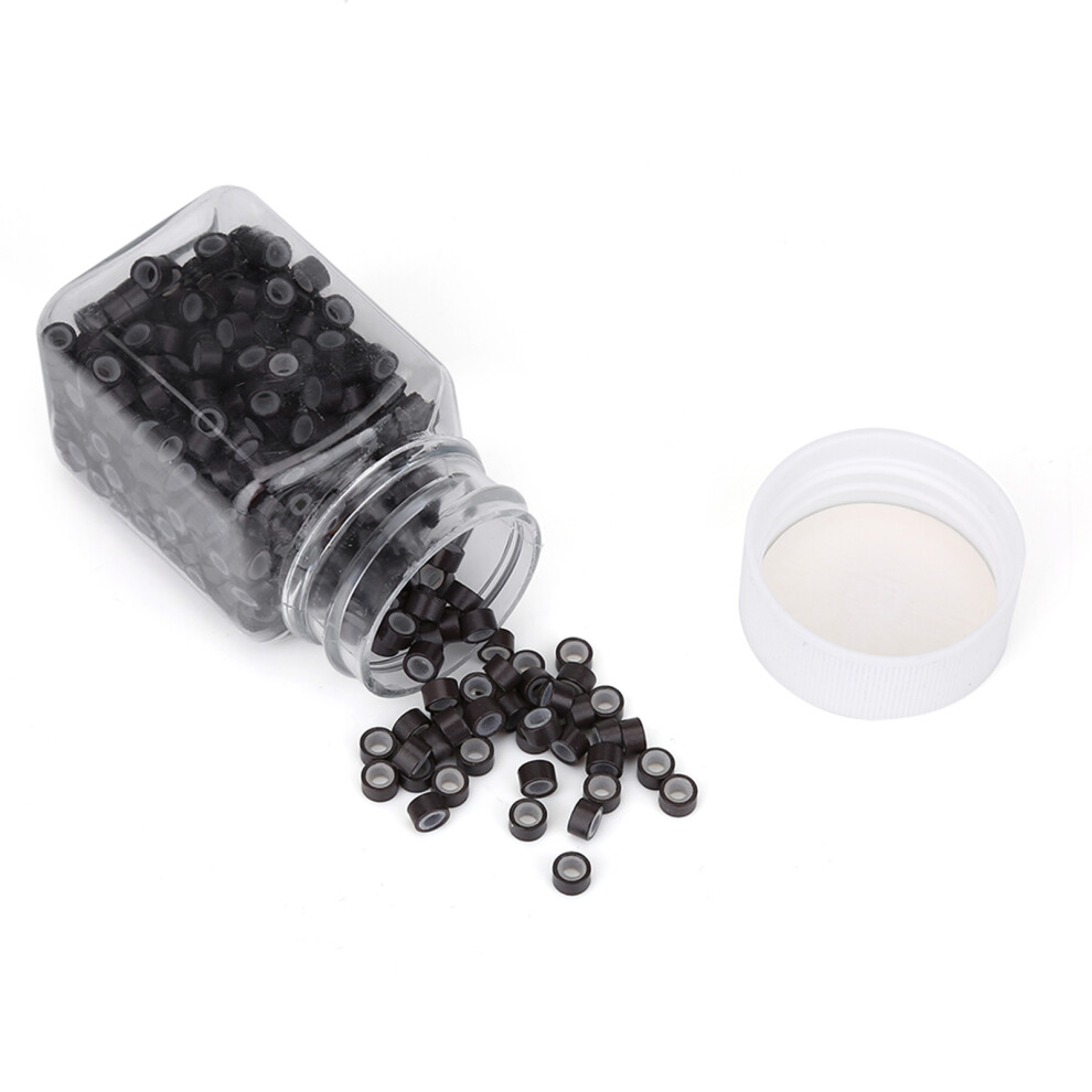 Unisex Brown Dark Aluminium Silicone Hair Extension Beads