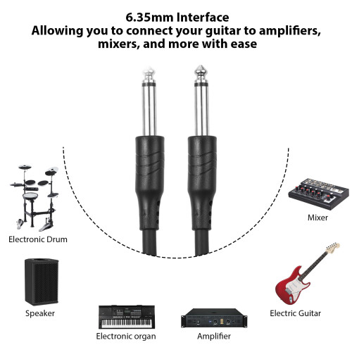 CZ.INSPIRE 6.35mm Mono Guitar Cable 10ft Black 1