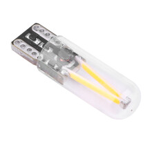8-28V W5W T10 Glass COB LED Car Bulb 2PCS Yellow Light, 250LM
