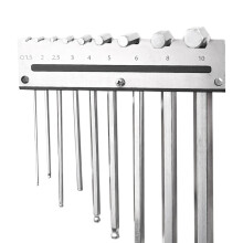 Hex Key Organizer Wall Mounted Aluminum and Stainless Steel Wrench Holder for Garage Workshop