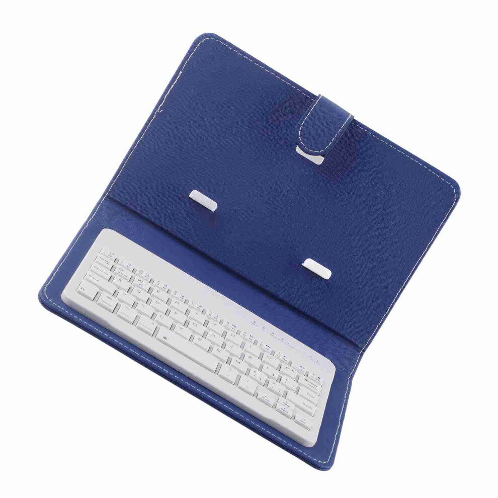 Universal Wireless Tooth Keyboard Flip Case For Phones 4.5"-6.8" Blue 8181389233431