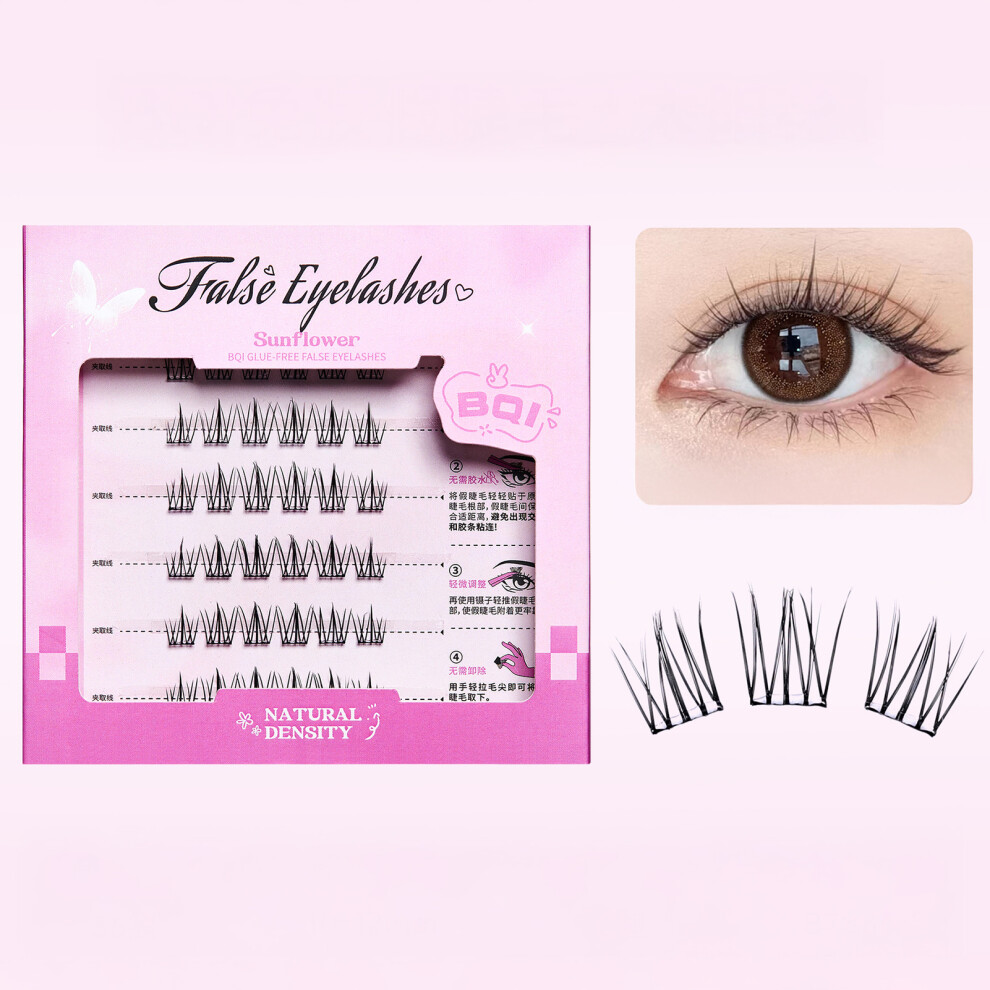 Reach-Tools (Sun Flower) Glueless Cluster Eyelashes For Beginners - Easy & Time-Saving