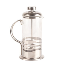Stainless Steel Glass Cafetiere 350ml French Filter Tea Coffee Pot Silver