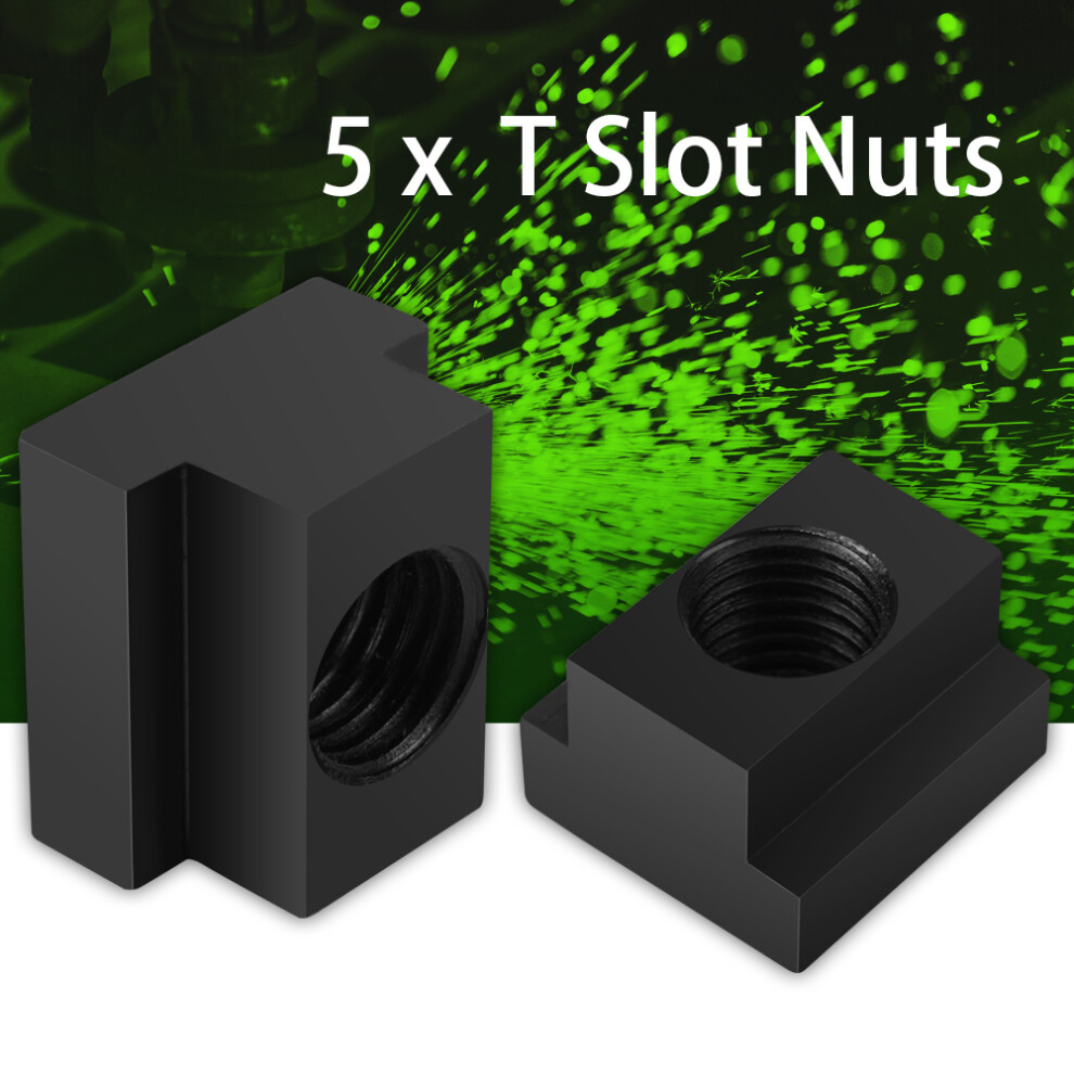 5X M14 T Slot Nuts Oxide Black