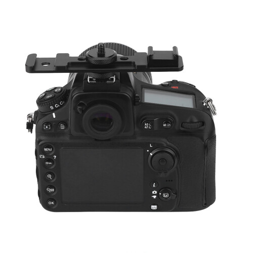 Dual Hot Shoe Camera Mount Bracket for Fill Light & Microphone Extension Bar 2