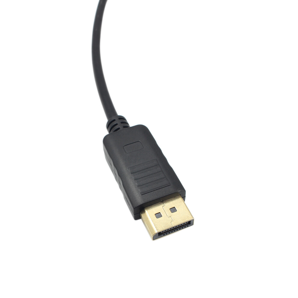 1.8M Dp To Vga Cable Converter 1080P For Projector Tv Black 9491392837618