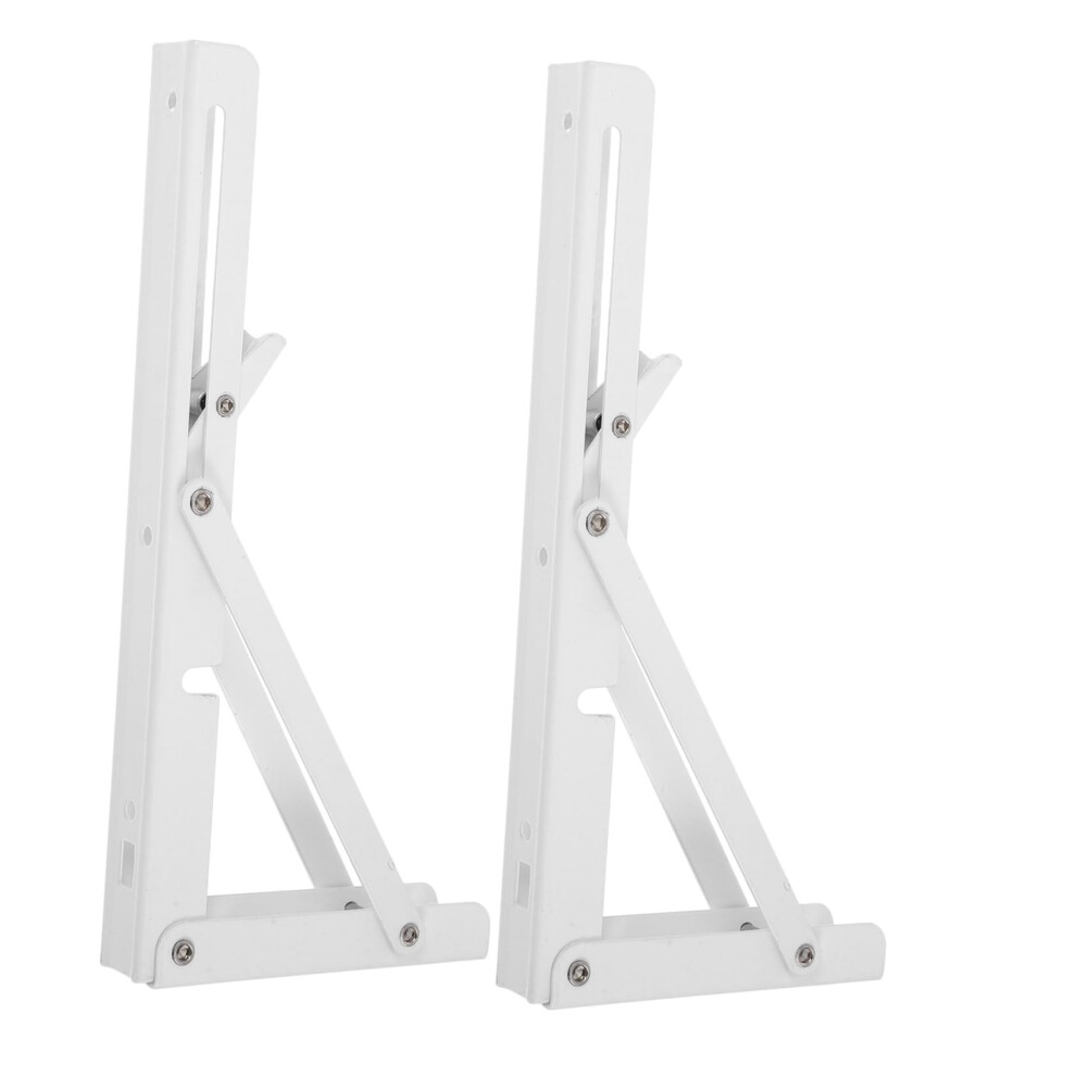 2Pcs Heavy Duty Folding Table Brackets For Wall Mount Shelves, Spacesaving Fold Down Design 9073542529446