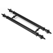 Black Barn Door Pull Handle 60cm, Modern Steel Door Handle for Sliding Glass and Entry Doors with Fittings