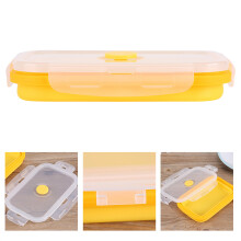 500ml Yellow Silicone Collapsible Food Storage Lunchbox - Portable & Safe