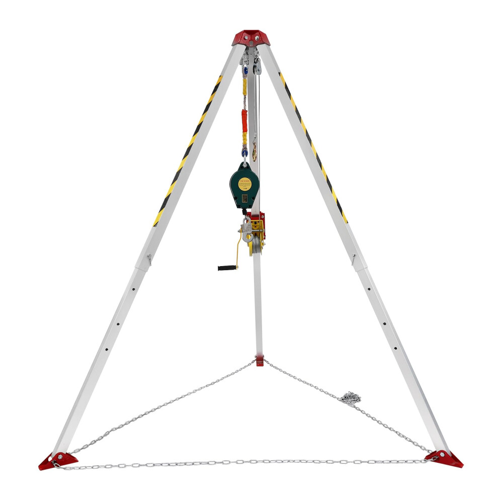 Confined Space Tripod Kit With Fall Arrester And Selflocking Winch, 1200Lbs Load For Sewer Rescue 9169991490366
