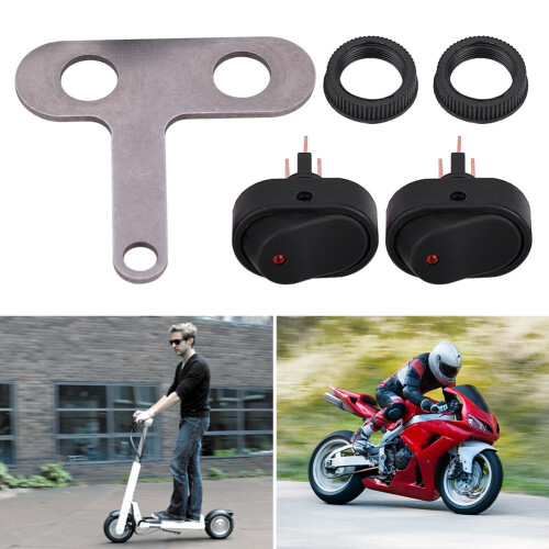 Durable 12V Bike Headlight Switch Red Indicator