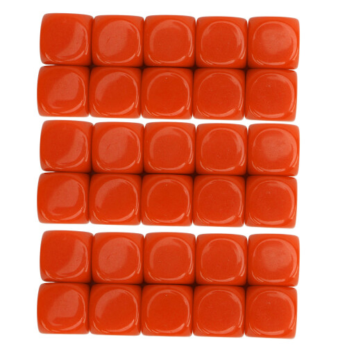 30PCS 16MM Orange Plastic Dice Set for Games, Math & DIY 2