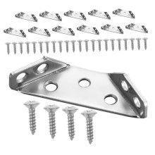 12 Pack Heavy Duty Stainless Steel Furniture Corner Brackets with Screws for Tables Chairs Cabinets