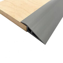 70mm Gray Floor Transition Strip, PVC Door Threshold Trim with Beveled Edge Ramp, Single Piece