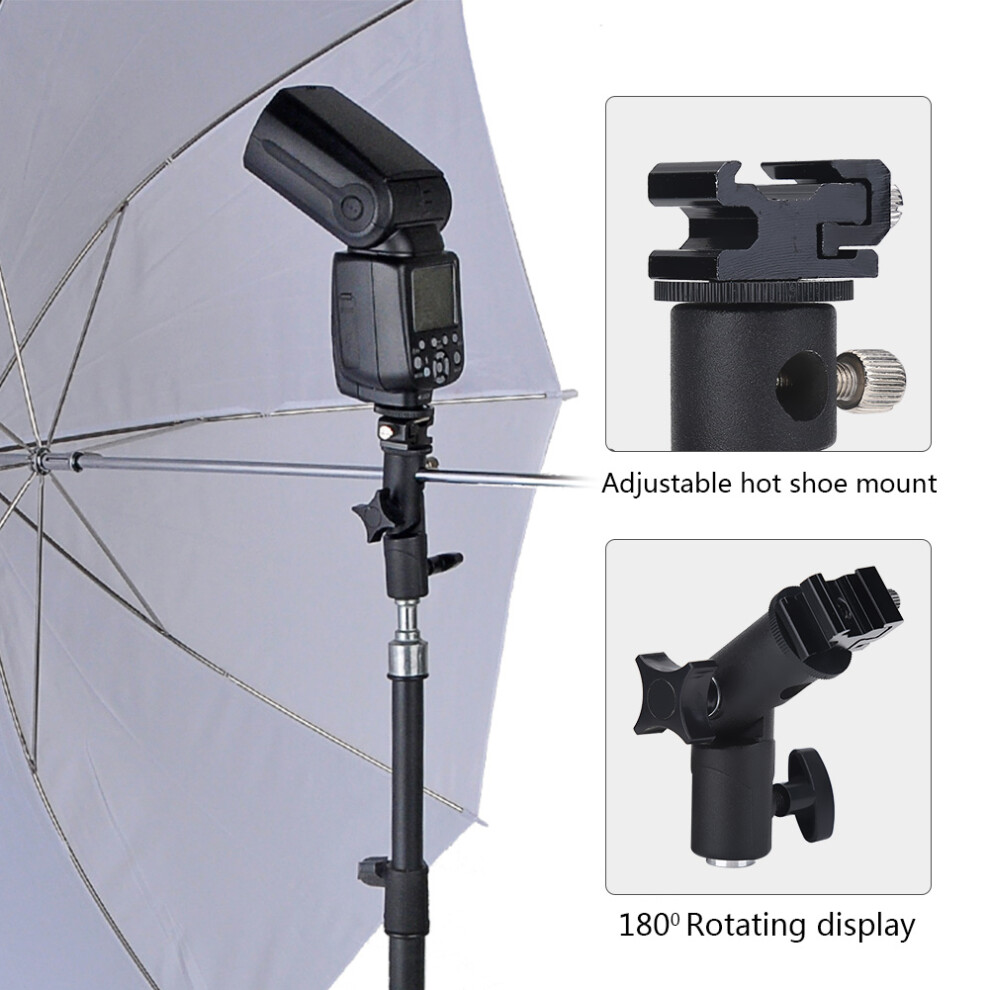 Aluminium E Type Flash Mount With Hot Shoe Adapter And Umbrella Holder For Dslr 9481392981794