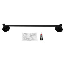 Suport prosop aluminiu, negru, 50 cm, fără găurire