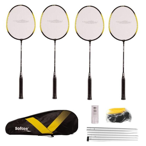 Badmintonset Softee - zwart/geel