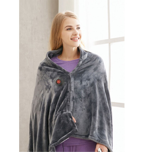 USB Heated Shawl85x150cm Coral Velvet 2