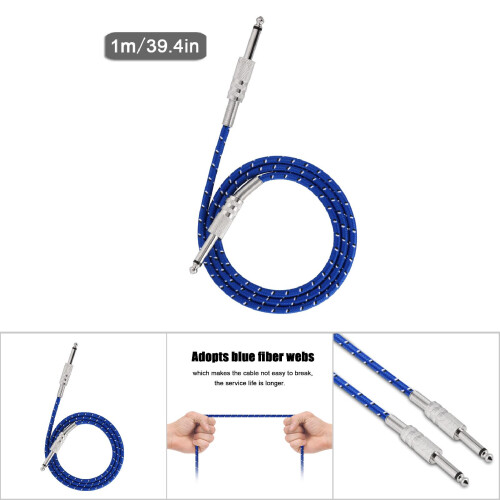 Guitar Patch Cable 6.35mm Mono Male 1m Blue