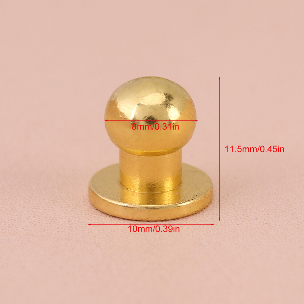 Gold Copper Nail Rivet Buttons 20Pcs 10Mm 7055741601835