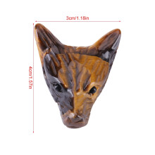 Genuine Tiger Eye Wolf Head Charm