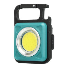 Keychain Flashlight 500LM Ultra Bright Rechargeable COB LED Work Light with Magnetic Base Blue