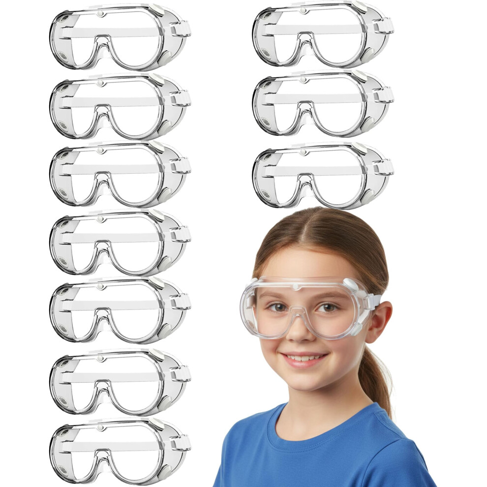 Kids Safety Goggles 10 Pack With Anti Fog Lenses, Impact Resistant Eye Protection For School And Diy 9092120018714