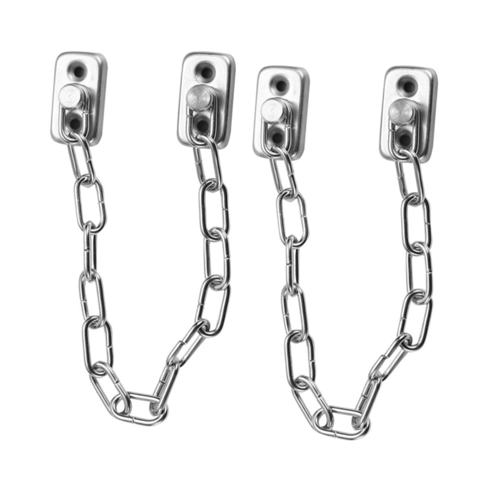 2pcs Stainless Steel Door and Window Chain Lock, Child Safety Security, Durable Easy Operation