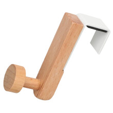 Heavy Duty Metal and Wood Over the Door Hook for Towels and Coats, Space Saving Cabinet Hanger