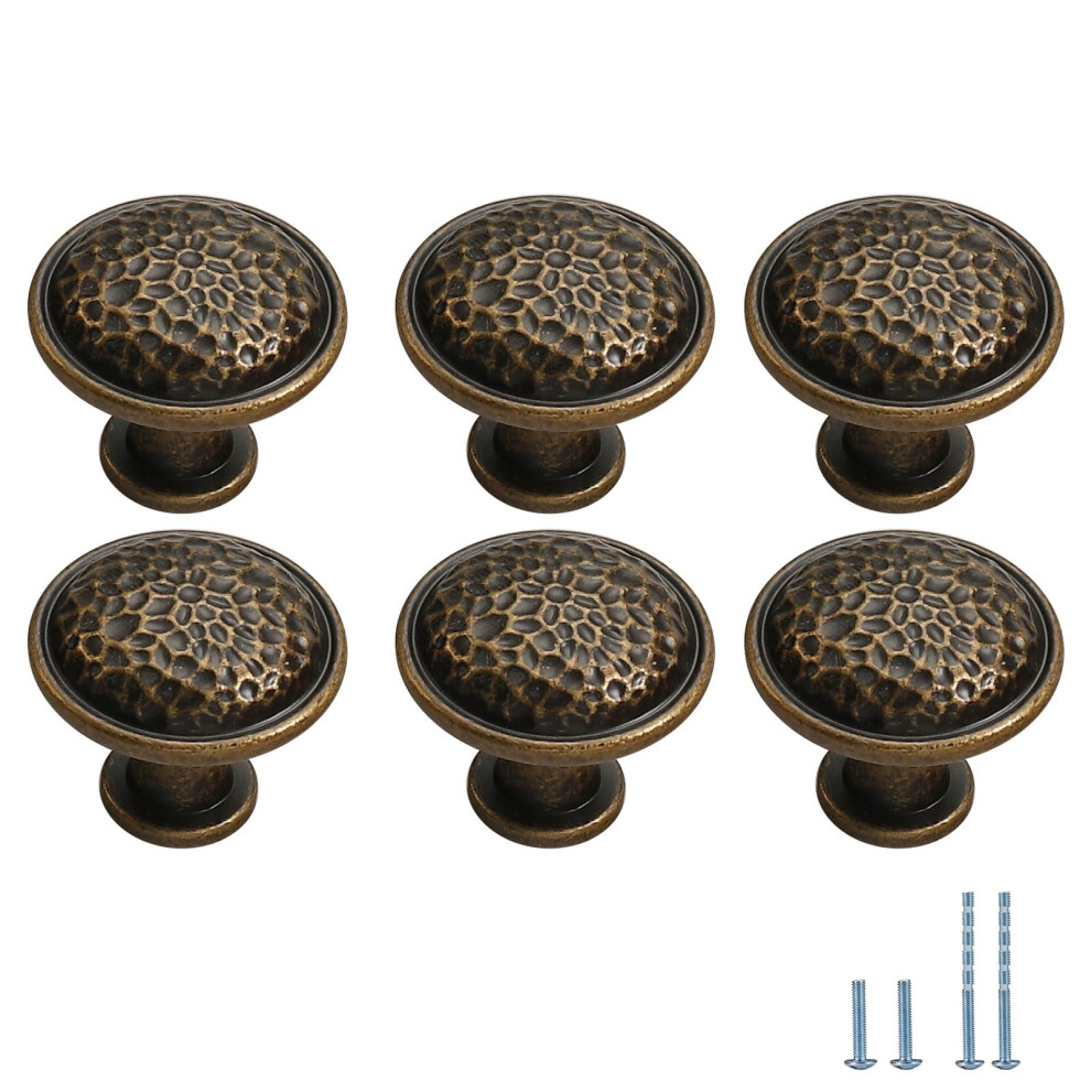 Cabinet Knobs Set Of 6 Retro Bronze Finish Durable Zinc Alloy Drawer And Wardrobe Pulls 9092120019070