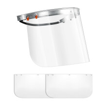 Aluminum Face Shield Adapter with 3 Clear PET Visors for Cap Style Hard Hat Grinding and Cutting