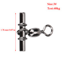 20 Stück Kupfer-T-Form Kreuz-Linien-Kran-Drilling Angelringe Set 3#