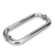 Commercial Door Handle Stainless Steel Glass Pull Bar, Modern Barn Style, 25cm x 22.5cm, Easy Install