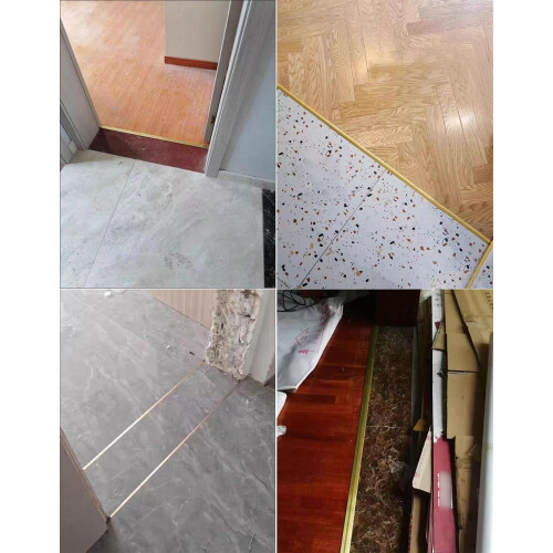 Brass Floor Transition Strip for Same Height Floors, Extra Narrow Threshold Trim, Durable Rustproof Finish 1