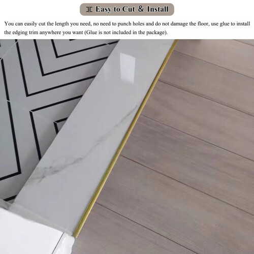 Brass Floor Transition Strip for Same Height Floors, Extra Narrow Threshold Trim, Durable Rustproof Finish 2