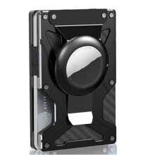 2-In-1 for Wallet Money Clip Air Tag Holder and Money Clip for Card Pack for Magnetic and Non-Magnetic Phone,D