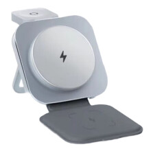 3 In1 Foldable Magnetic Wireless Charger Stand for  for  12-15 for  Watch 8/7/6 Airpods Charging Station B