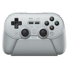8BitDo Pro 3 Gamepad Wireless Controller for Windows for TMR Joysticks Swappable Buttons Grey