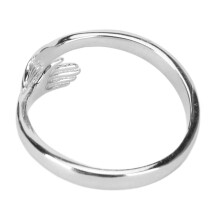 Elegant S925 Silver Open Women Hug Ring, Adjustable 16mm Size