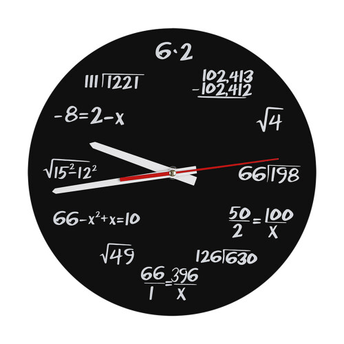 Acrylic Math Wall Clock 30cm Modern Office & Home Decor 1