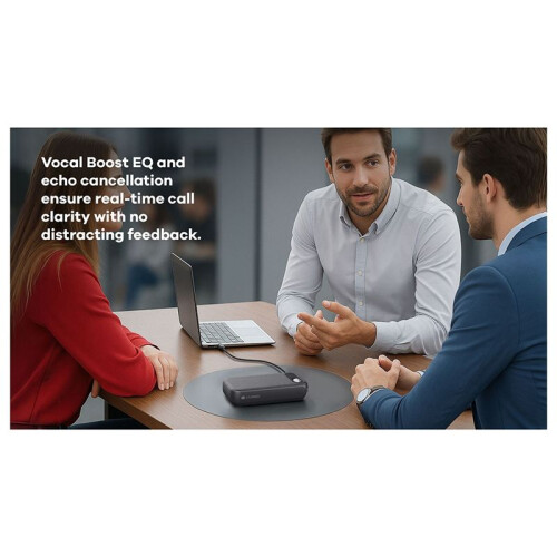 CAANKEI USB-C Speaker, 2- Way Compact Stereo Speaker, Call Controls, Noise Reducing Microphone. Wired USB-C Connection RGB Light