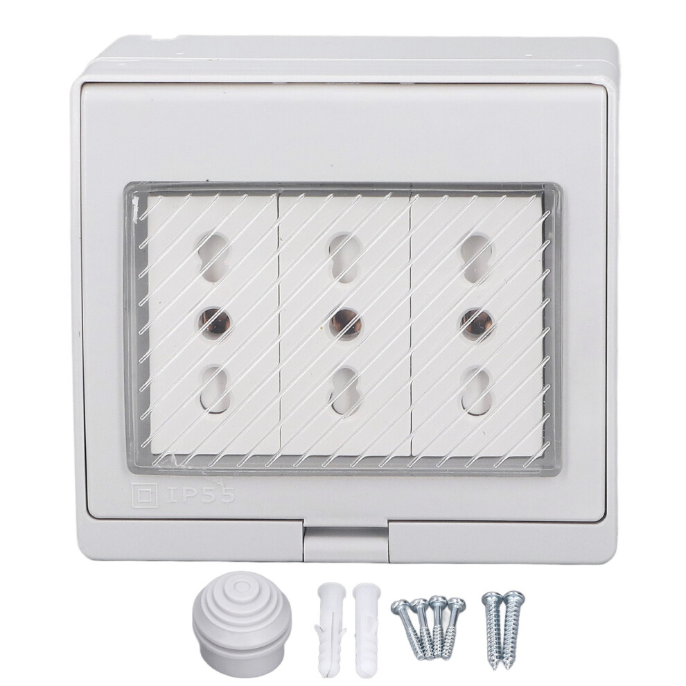 Waterproof Wall Socket Ip55, 3-Port, 110Â250V 9380977808054