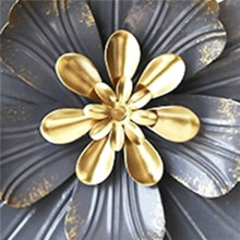2X Décor D'Art Mural de Fleurs en Métal, Sculpture Florale Moderne et Rustique, Décoration Murale à Suspendre en 3D pour Salon Intérieur
