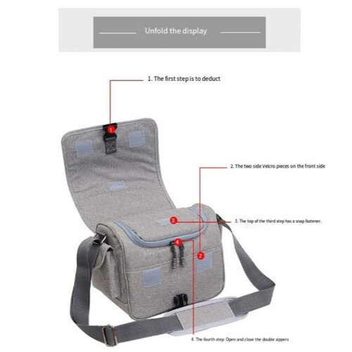 Projector Shoulder Bag - Portable, Shockproof Storage Thick Protective Layers for Cameras and Projectors Grey 2
