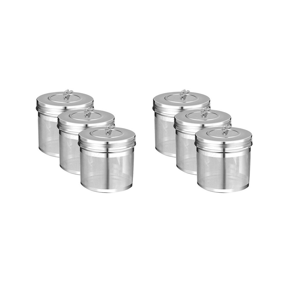 Semoic 6 Pcs Large Tea Infuser For Loose Leaf Tea & Spice Infuser For Cooking, Threaded Lid, Extra Fine Mesh Tea Strainer