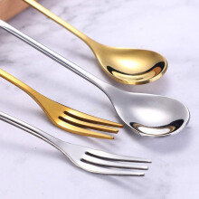 15Spoon + 15Forks Edelstahlblatt Kaffee KuchenlöFfel Gabel DessertlöFfel, RüHren TeelöFfel Set Silber