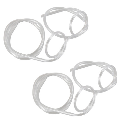 2X Glasses shape straw to drink - clear