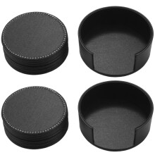 Ensemble de 12 Dessous de Tasse en Cuir Pour Boissons Tapis de Protection Pour Tasse Ronde