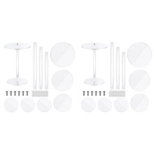 2X Acrylic Cake Stand,Clear Cake Stand Round Tall Cake Stand for Dessert Table Display, for Wedding, Event