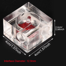 3-Way Water Flow Meter, G1/4 Acrylic, Transparent & Red